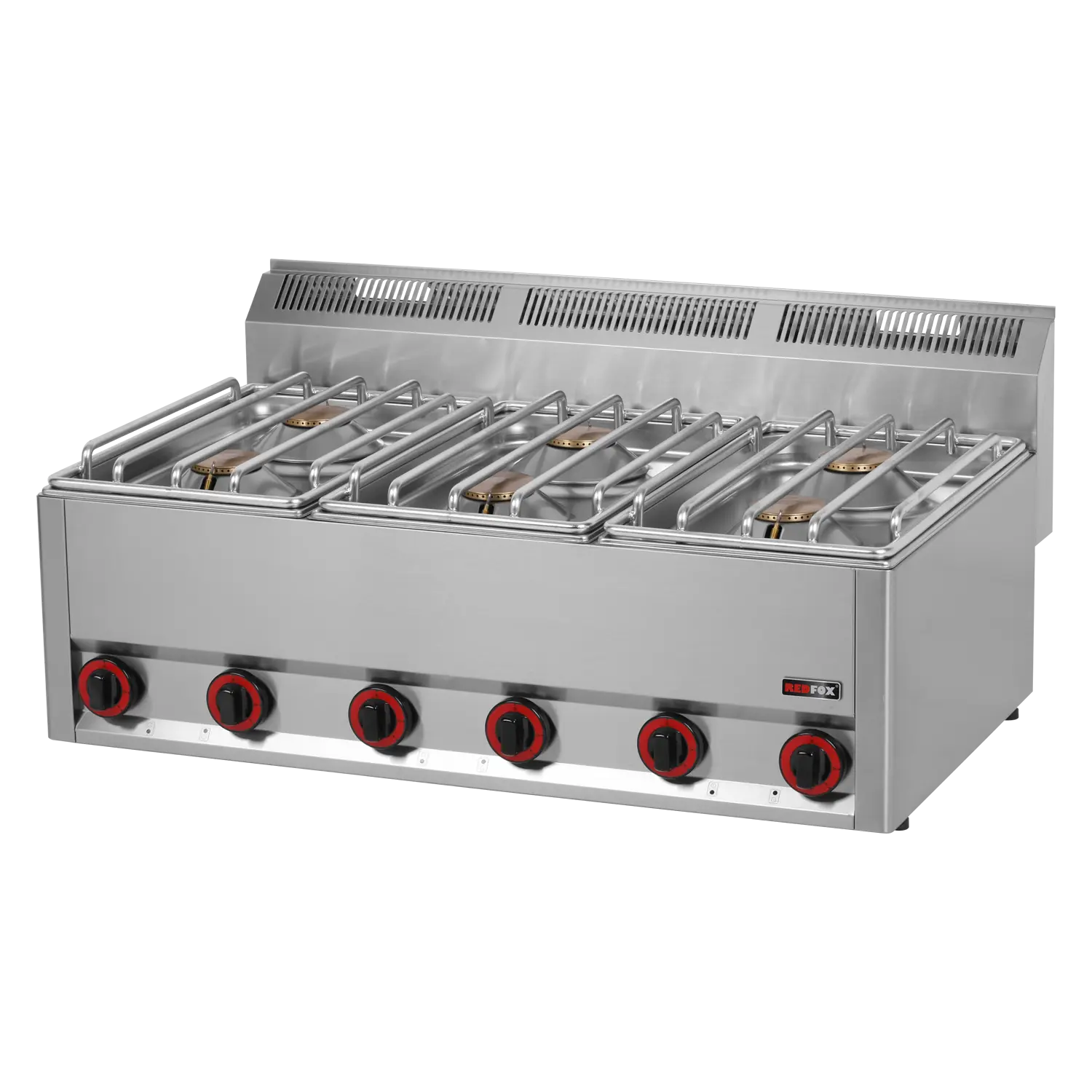 Cooking range gas 6x burner without cabinet | REDFOX - SP 90 GLS