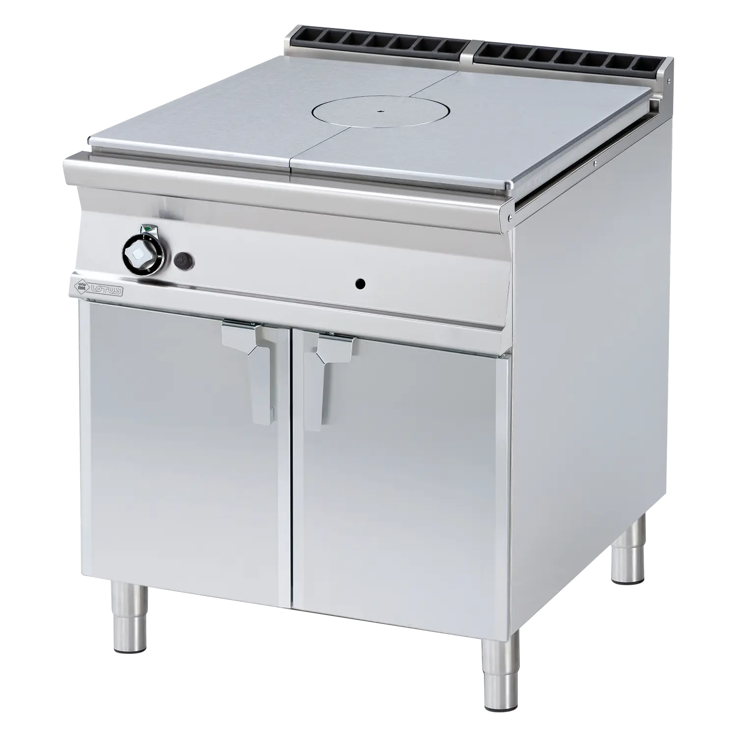 Cooking range solid top gas 1x burner on open cabinet | RM - TP-98G